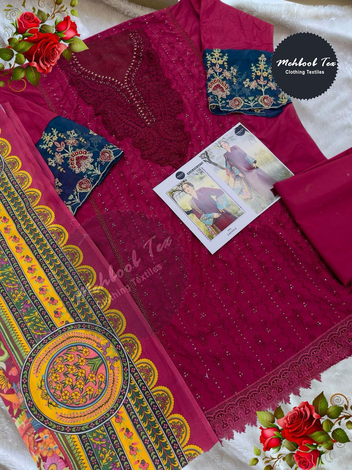 Mehboob Tex 1578 B And C Cotton Dupatta Pakistani Salwar Suits Wholesalers In Delhi